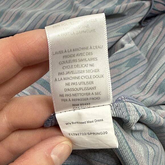 Toad & Co Women's Size L Sunkissed Maxi Floral Dress Blue/Purple Wrap Cut Out - Picture 13 of 14